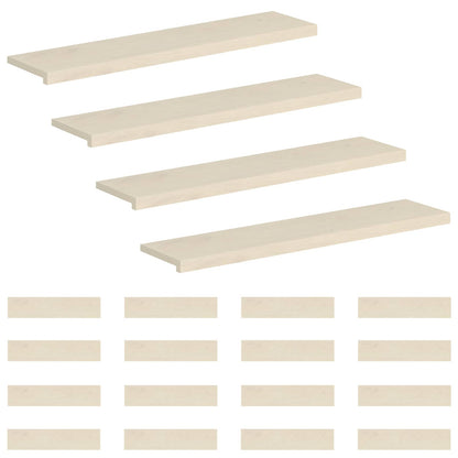 Stair Tread 20 pcs 120 x 30 x 2 cm White Solid Oak Wood