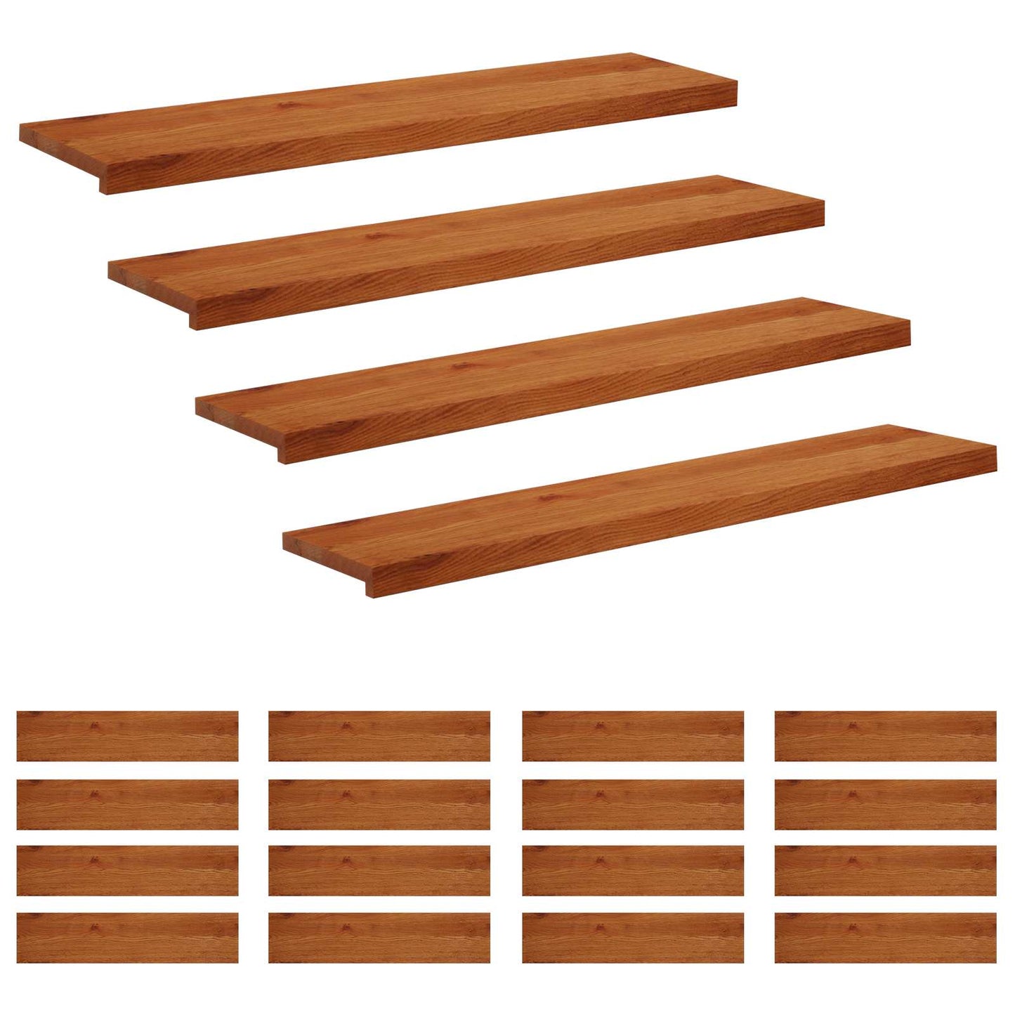 Stair Tread 20 pcs 120 x 30 x 2 cm Brown Solid Oak Wood