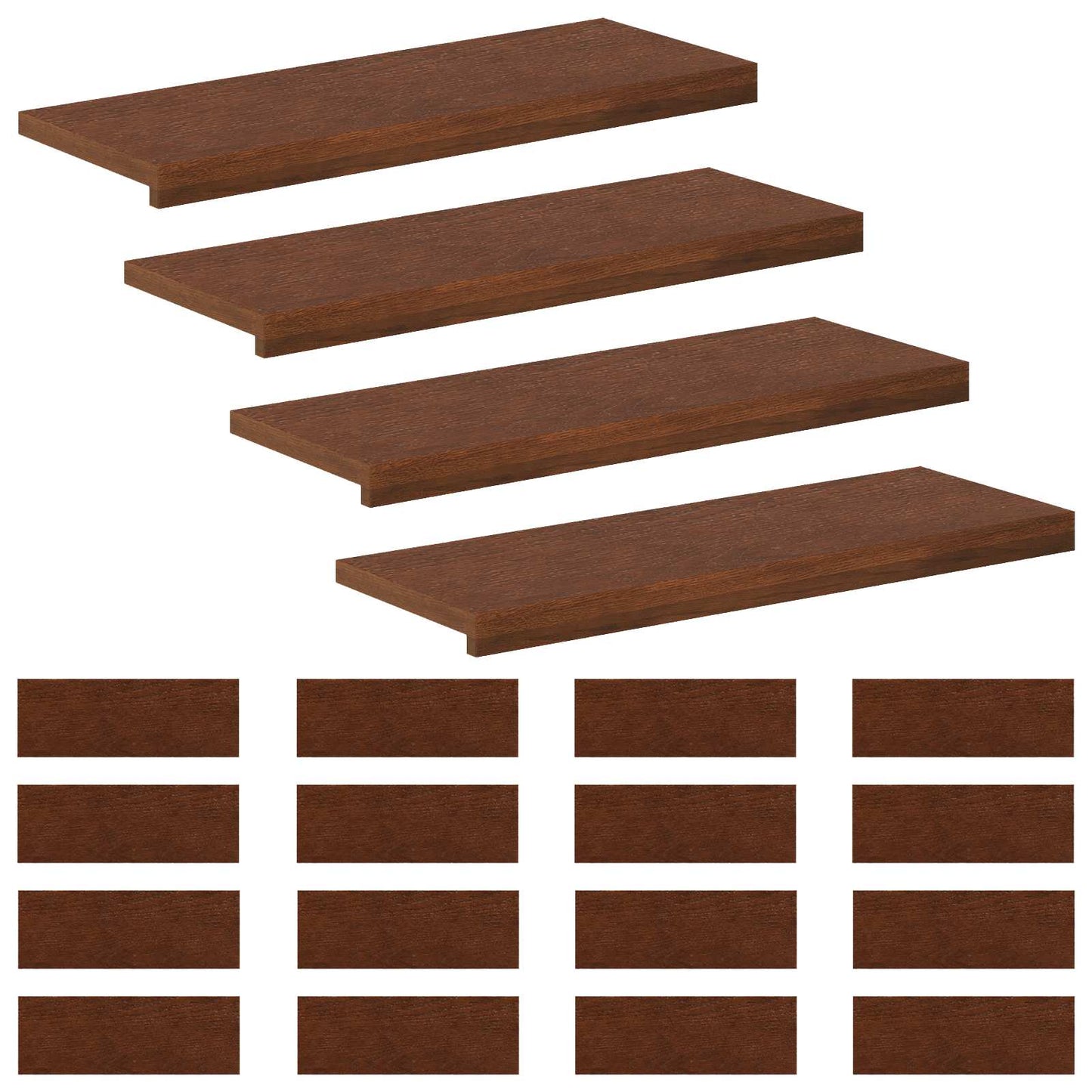 Stair Tread 20 pcs 80 x 25 x 2 cm Dark Brown Solid Oak Wood