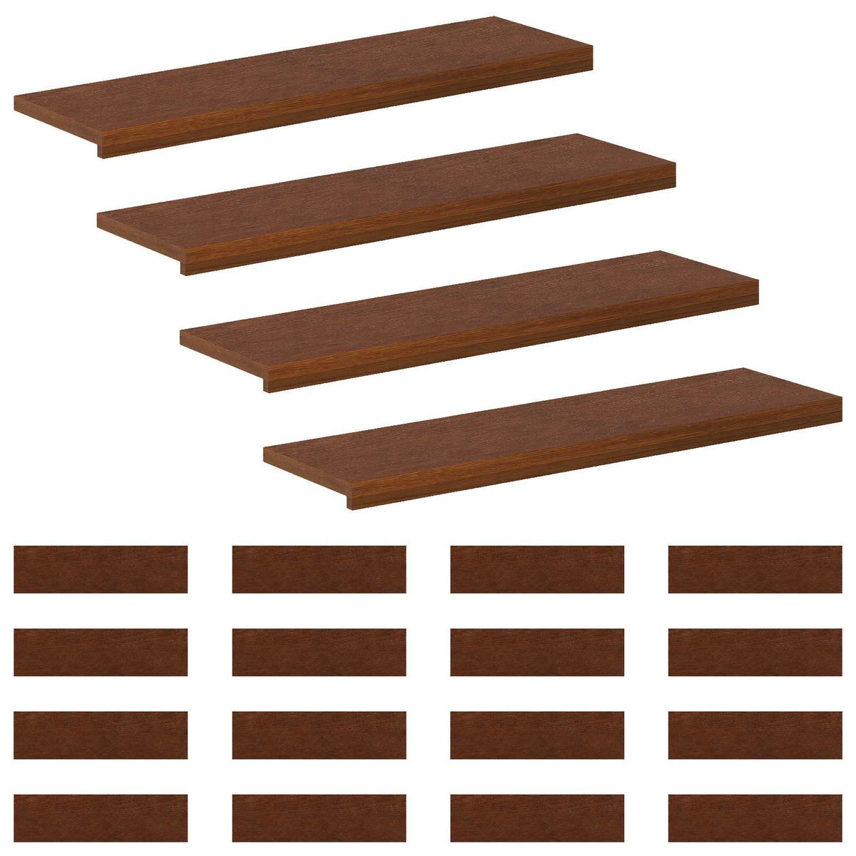 Stair Tread 20 pcs 90 x 30 x 2 cm Dark Brown Solid Oak Wood