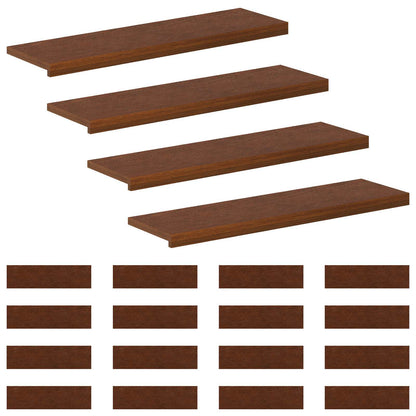 Stair Tread 20 pcs 90 x 30 x 2 cm Dark Brown Solid Oak Wood