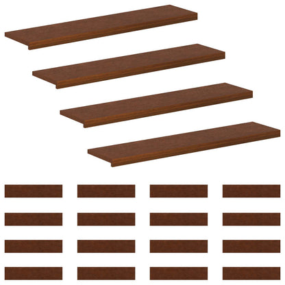 Stair Tread 20 pcs 120 x 30 x 2 cm Dark Brown Solid Oak Wood