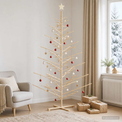 Wooden Christmas Tree KOTKA 240 cm Bamboo and Solid Pine Wood