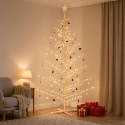 Wooden Christmas Tree KOTKA 240 cm Bamboo and Solid Pine Wood