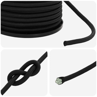 Bungee Cords 4 mm Black PP and Rubber