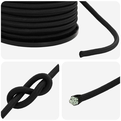 Bungee Cords 6 mm Black PP and Rubber