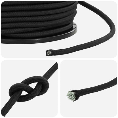 Bungee Cords 8 mm Black PP and Rubber