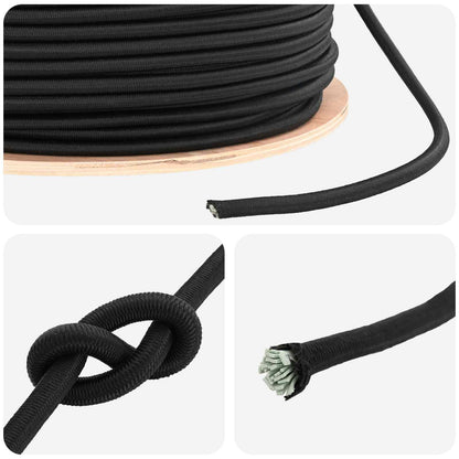Bungee Cords 10 mm Black PP and Rubber