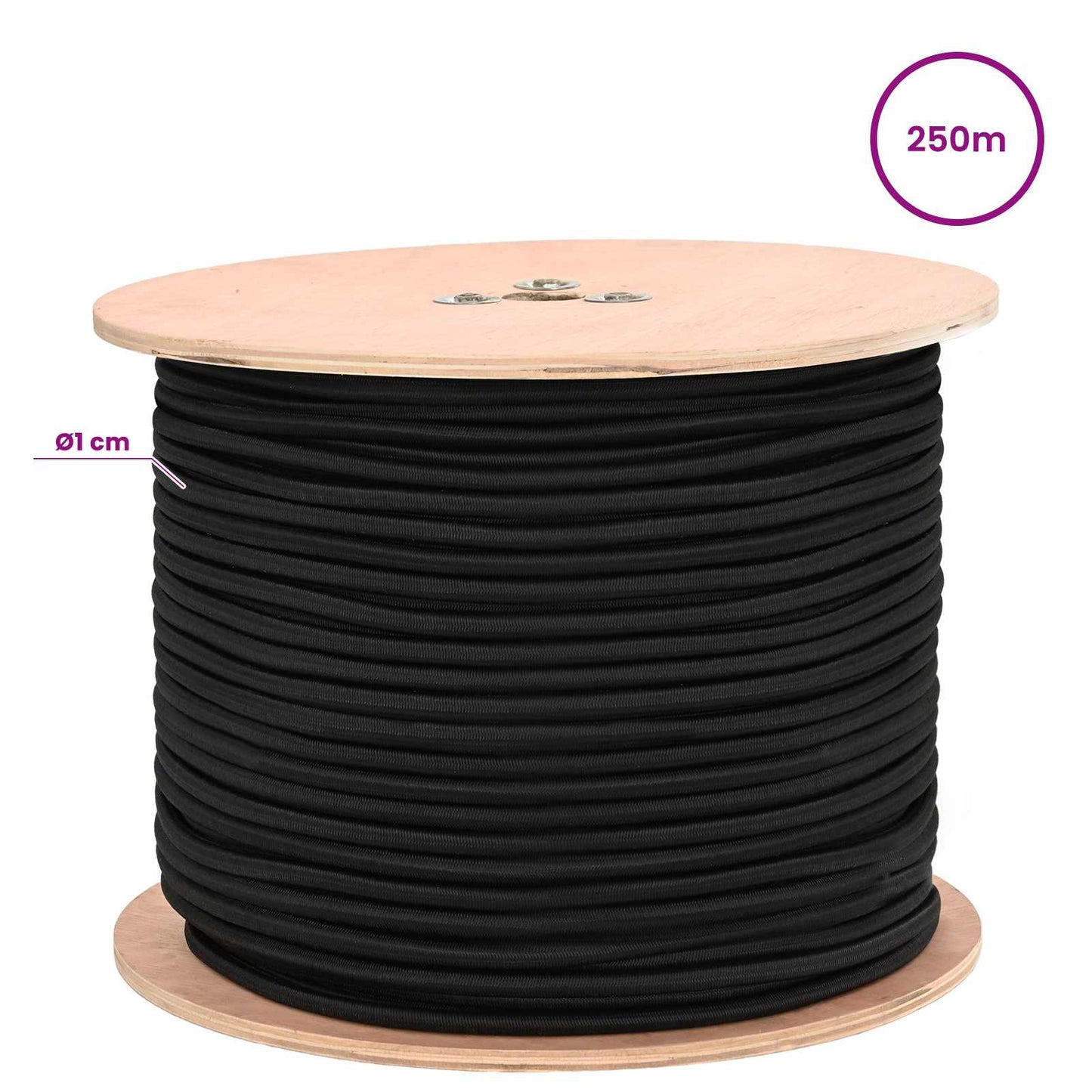 Bungee Cords 10 mm Black PP and Rubber