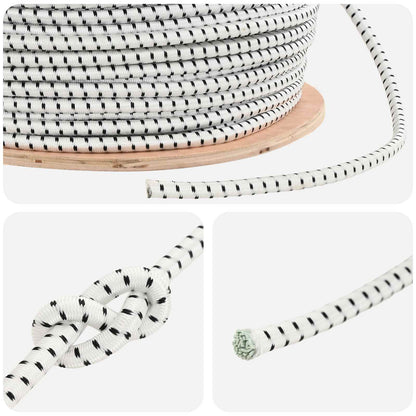 Bungee Cords 8 mm Black and White PP and Rubber