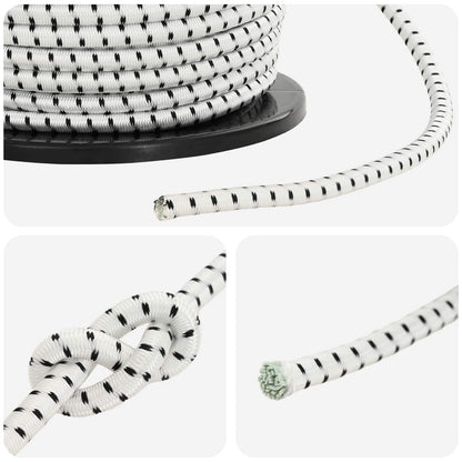 Bungee Cords 10 mm Black and White PP and Rubber