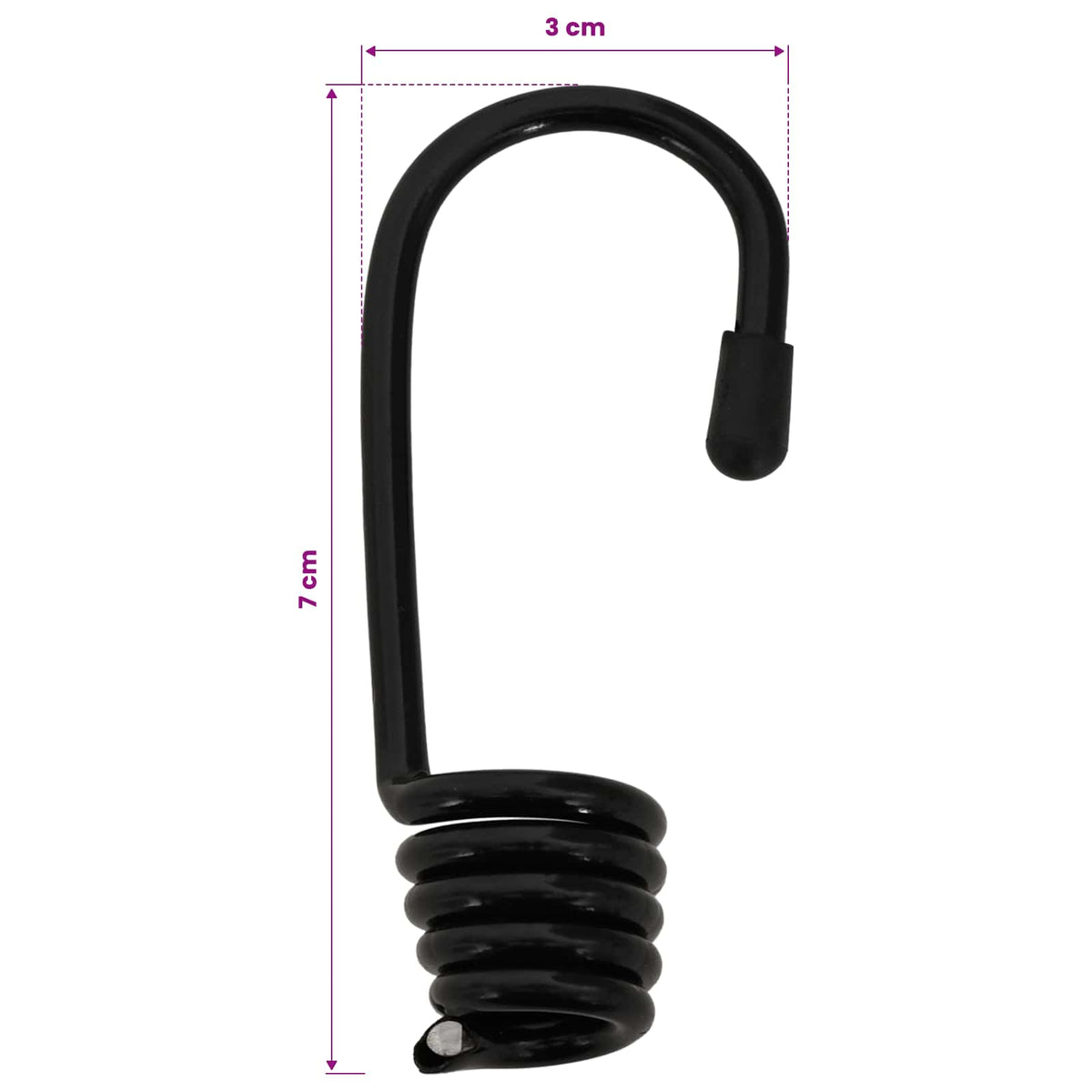 Bungee Cords with Hooks 4 mm Black PP and Rubber