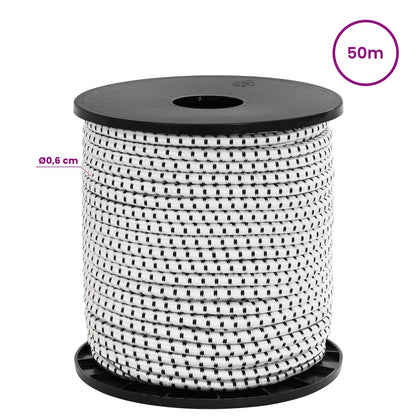 Bungee Cords with Hooks 6 mm Black and White PP and Rubber