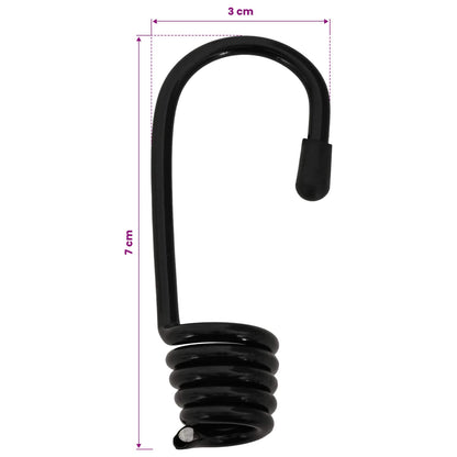 Bungee Cords with Hooks 6 mm Black and White PP and Rubber