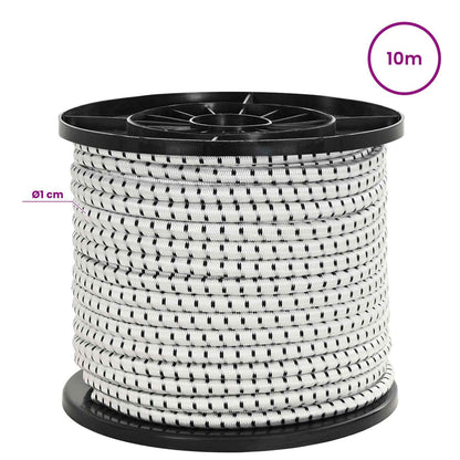 Bungee Cords with Hooks 10 mm Black and White PP and Rubber