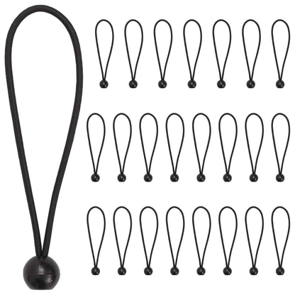 Bungee Cords with Balls 24 pcs Black 4 mm x 22 cm Polypropylene