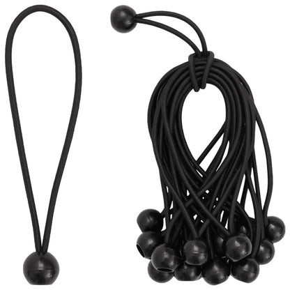 Bungee Cords with Balls 100 pcs Black 4 mm x 22 cm