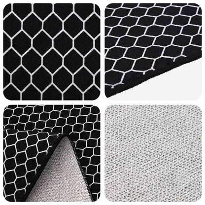 Rug ORIZ Black Mesh Pattern 200 x 280 cm 100% Polyester