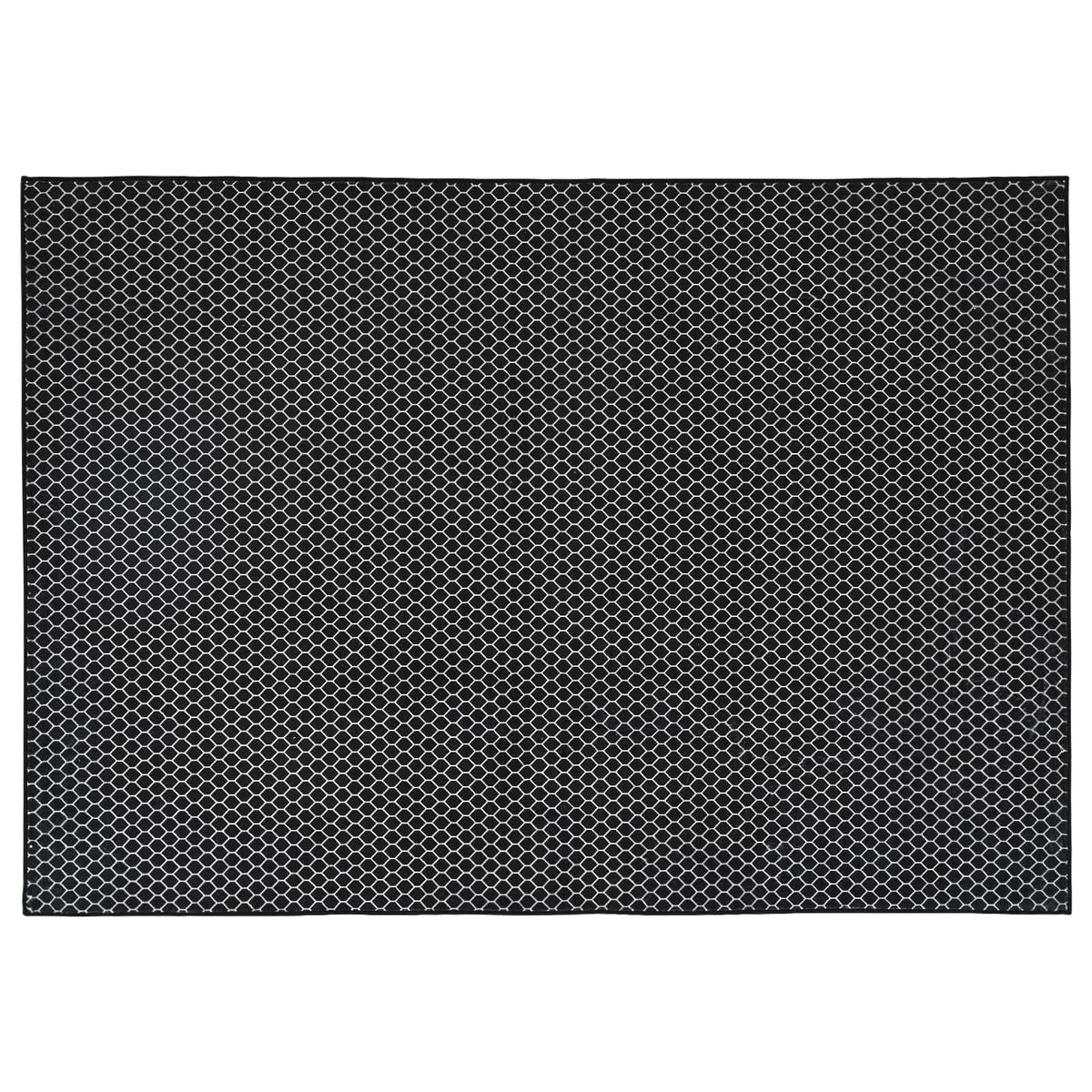 Rug ORIZ Black Mesh Pattern 200 x 280 cm 100% Polyester