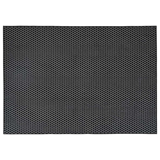 Rug ORIZ Black Mesh Pattern 200 x 280 cm 100% Polyester