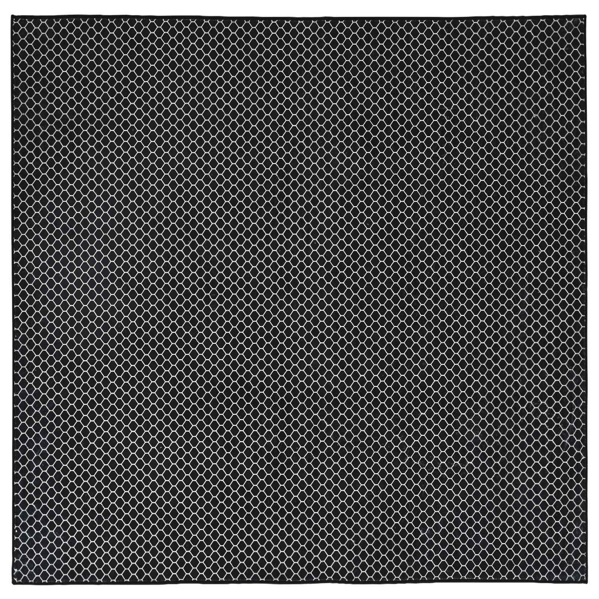 Rug ORIZ Black Mesh Pattern 240 x 240 cm 100% Polyester