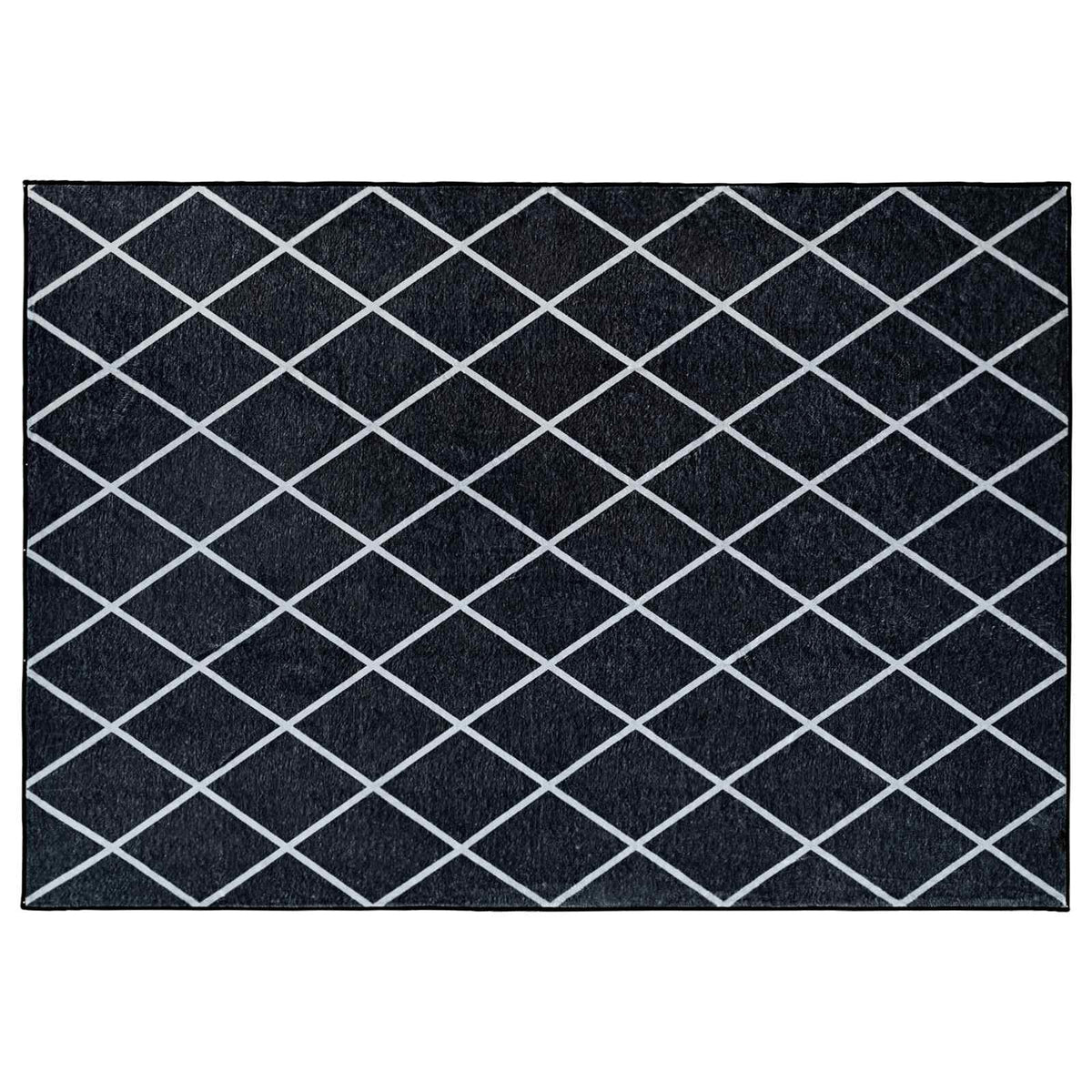 Rug ORIZ Black Diamond Pattern 140 x 200 cm 100% Polyester
