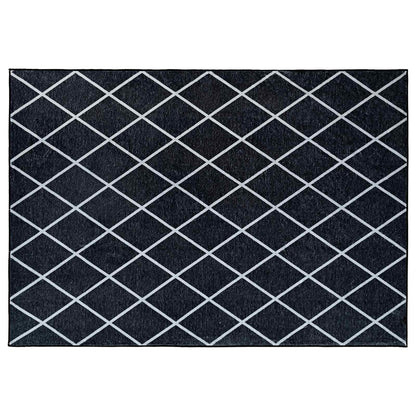 Rug ORIZ Black Diamond Pattern 140 x 200 cm 100% Polyester
