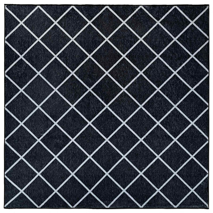 Rug ORIZ Black Diamond Pattern 160 x 160 cm 100% Polyester