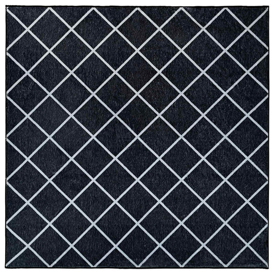 Rug ORIZ Black Diamond Pattern 200 x 200 cm 100% Polyester