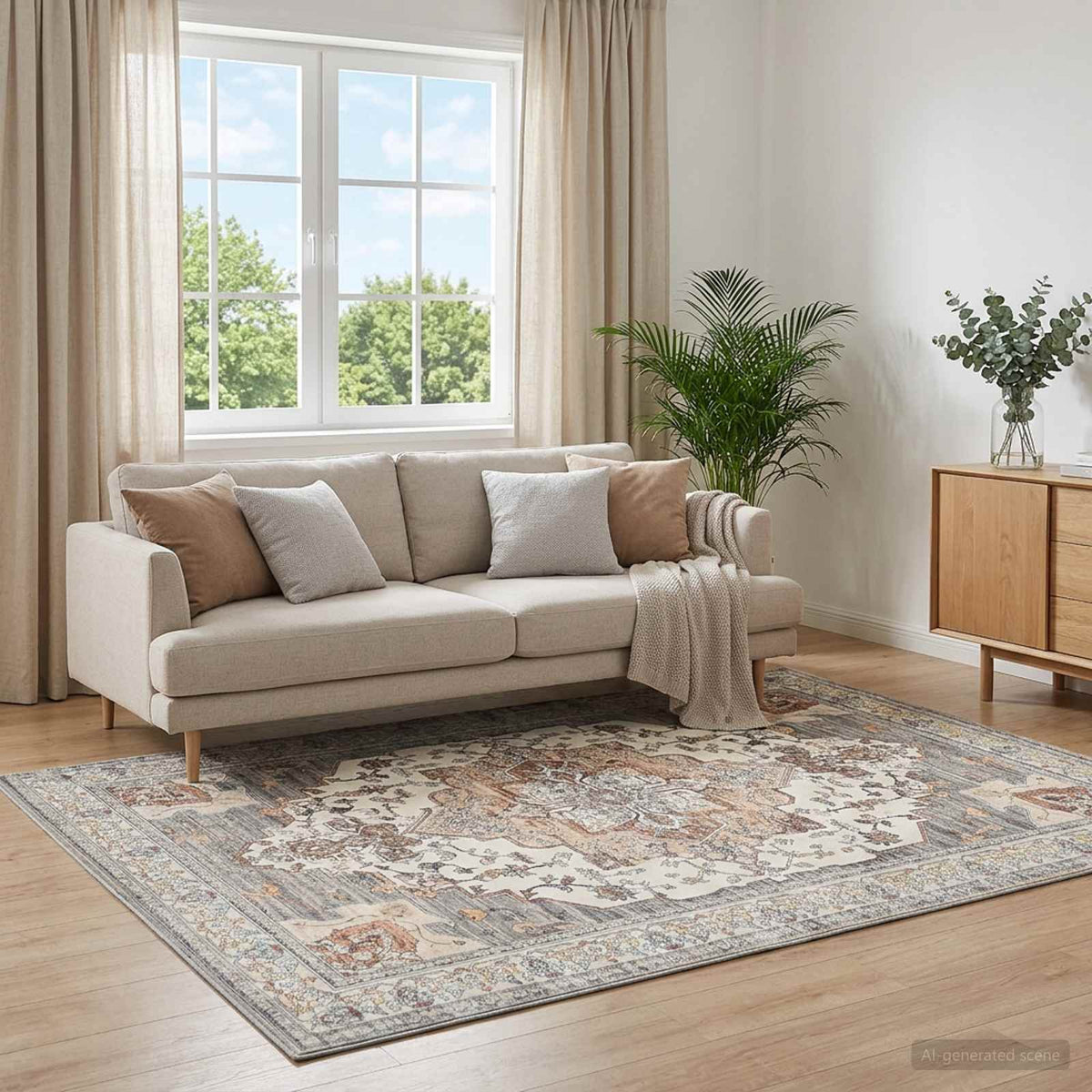 Rug ORIZ Brown 160 x 160 cm 100% Polyester