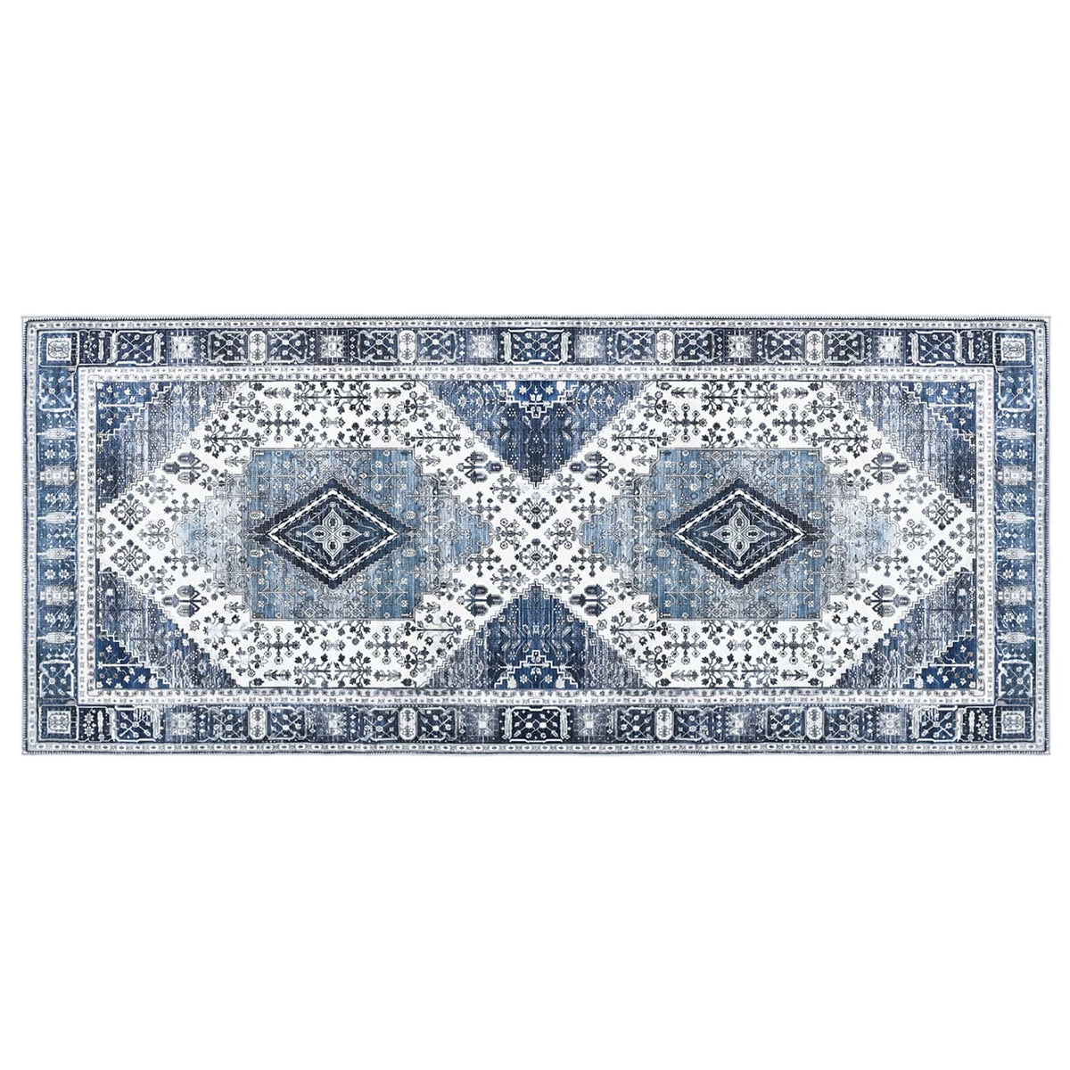 Rug ORIZ Dark Blue 80 x 200 cm 100% Polyester