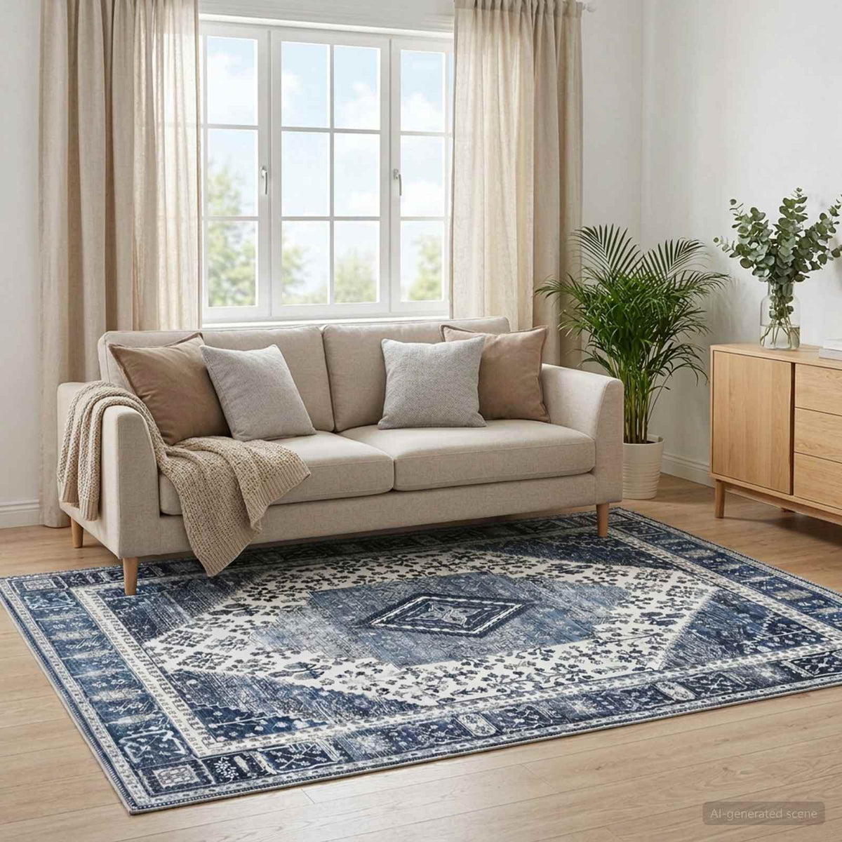 Rug ORIZ Dark Blue 120 x 170 cm 100% Polyester