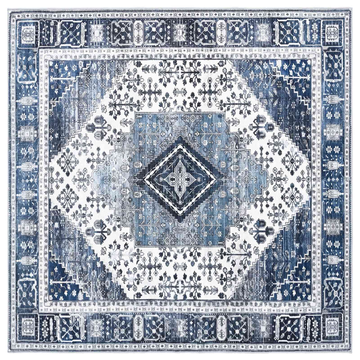 Rug ORIZ Dark Blue 160 x 160 cm 100% Polyester