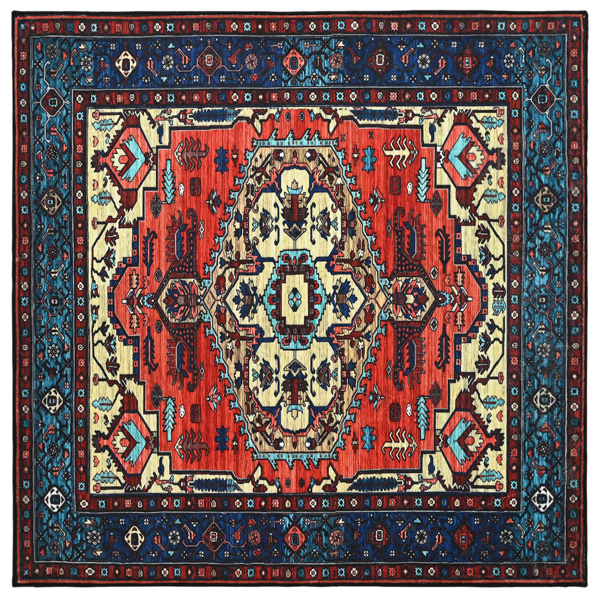 Rug ORIZ Red 160 x 160 cm 100% Polyester
