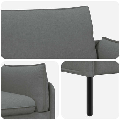 2-Seater Sofa Dark Grey 188 x 81 x 89 cm Fabric