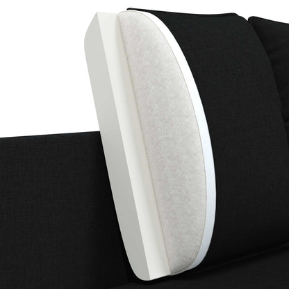 2-Seater Sofa Black 188 x 81 x 89 cm Fabric