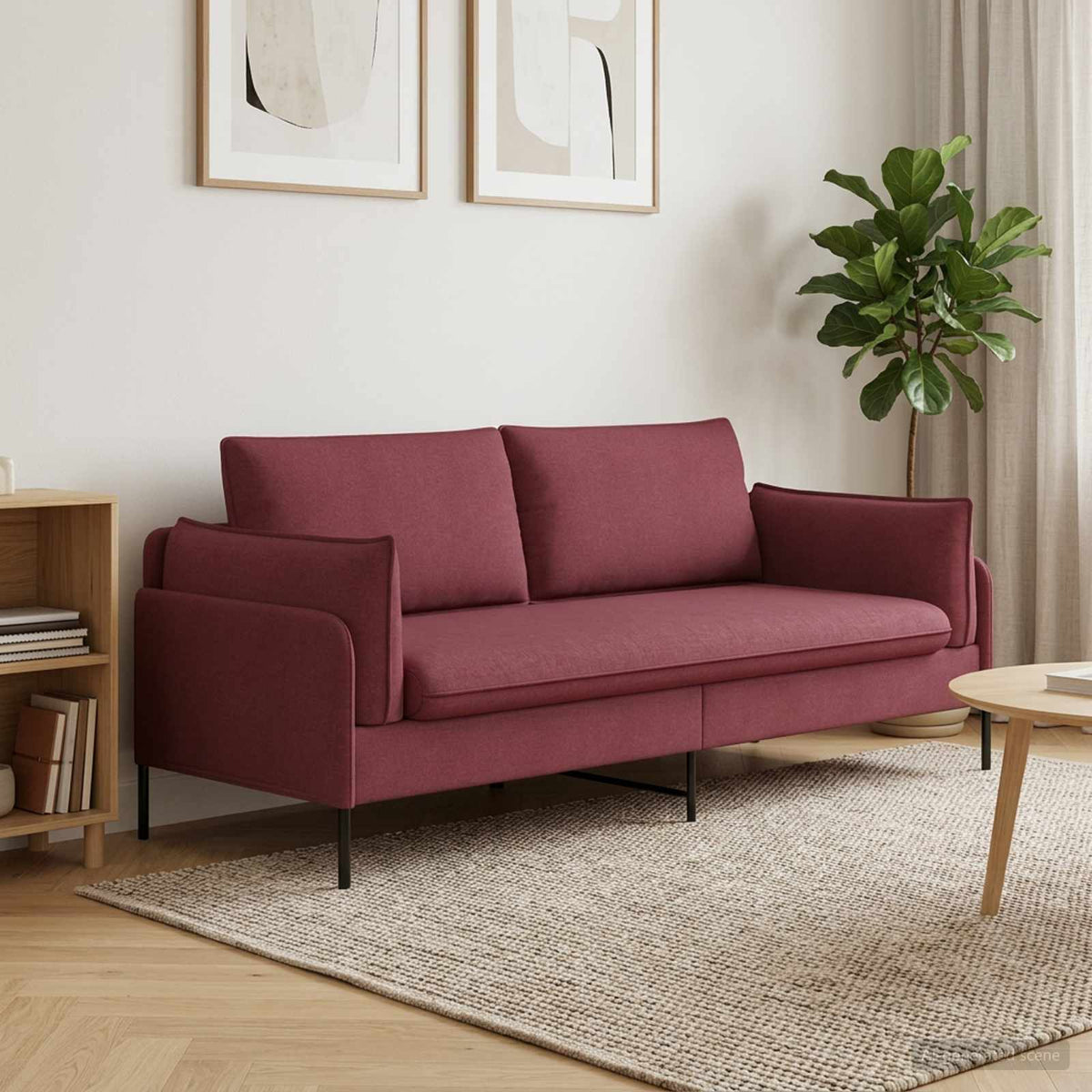 2-Seater Sofa Wine Red 188 x 81 x 89 cm Fabric