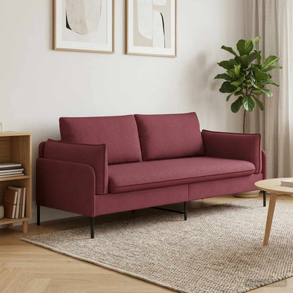 2-Seater Sofa Wine Red 188 x 81 x 89 cm Fabric
