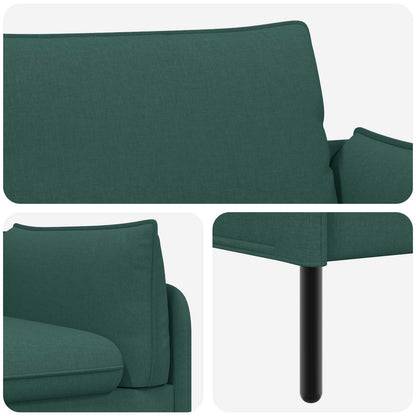 2-Seater Sofa Dark Green 188 x 81 x 89 cm Fabric