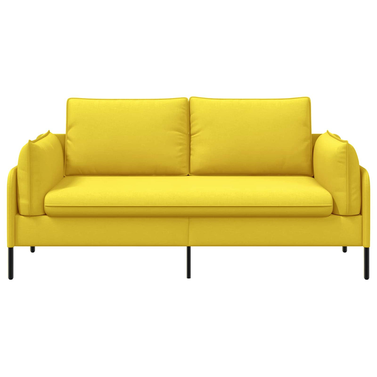 2-Seater Sofa Light Yellow 188 x 81 x 89 cm Fabric