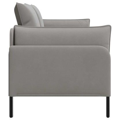 2-Seater Sofa 2-Seater Light Grey 188 x 81 x 89 cm Velvet