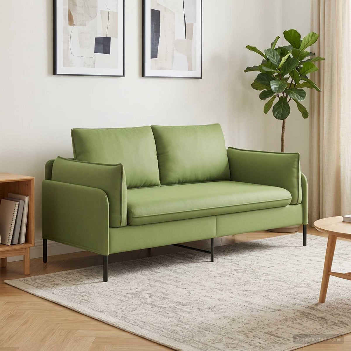 2-Seater Sofa 2-Seater Light Green 188 x 81 x 89 cm Velvet