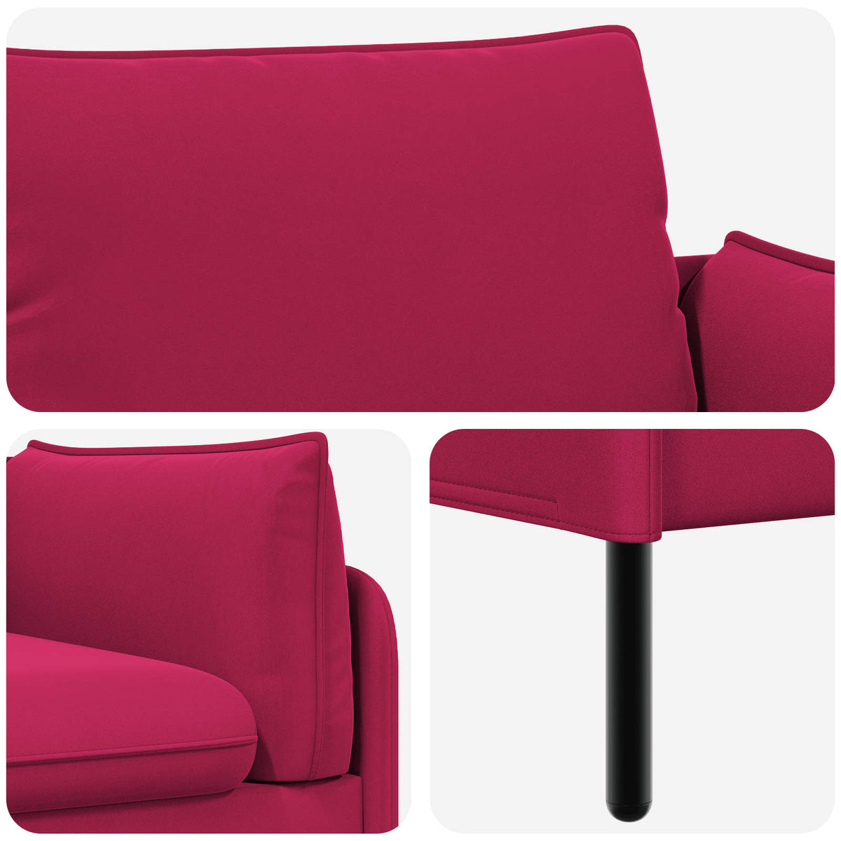 2-Seater Sofa 2-Seater Wine Red 188 x 81 x 89 cm Velvet