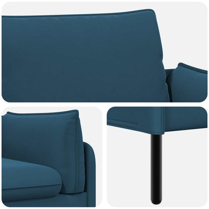 2-Seater Sofa 2-Seater Blue 188 x 81 x 89 cm Velvet