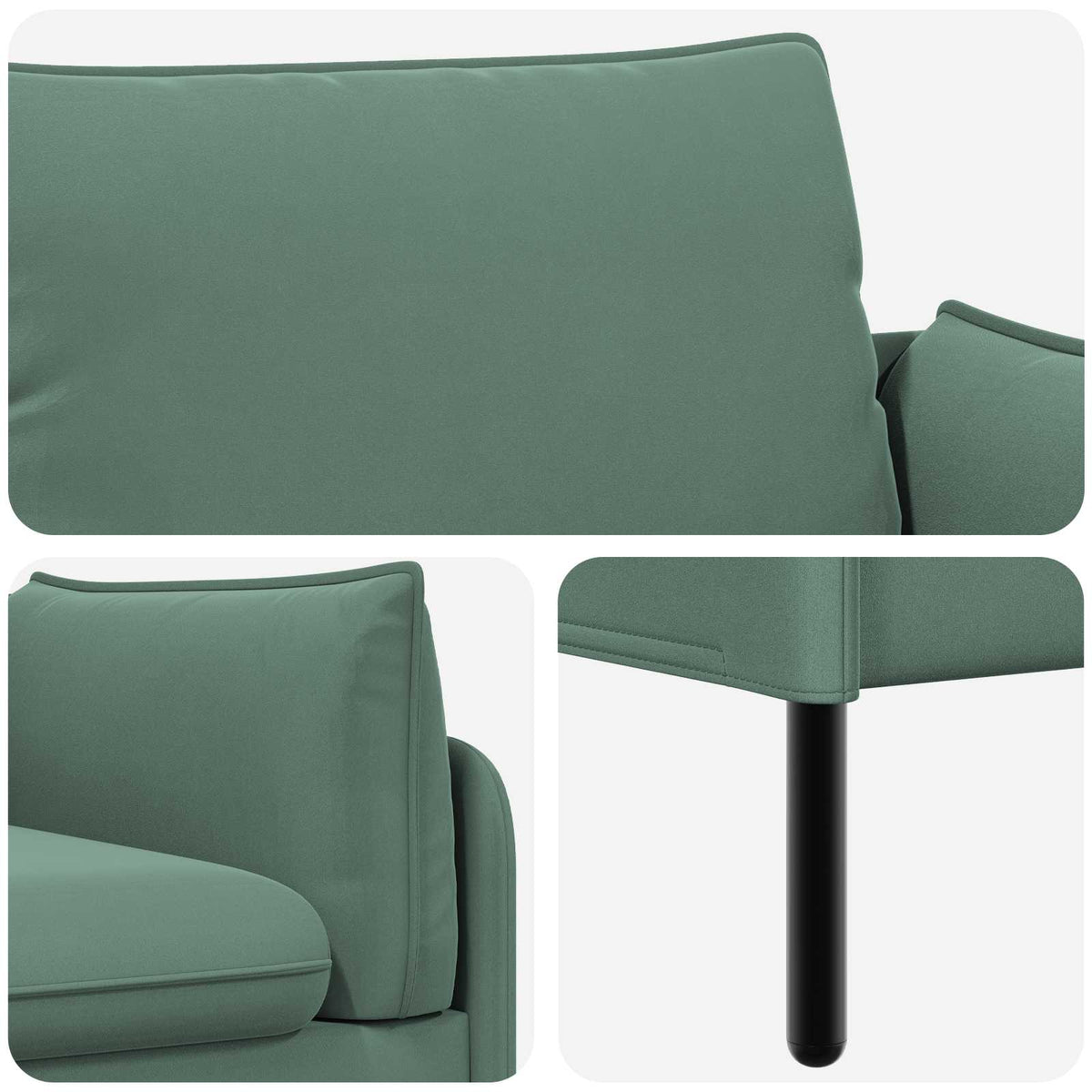 2-Seater Sofa Sea Green 188 x 81 x 89 cm Velvet