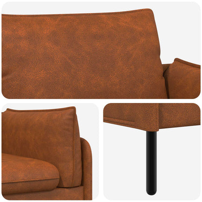 2-Seater Sofa Brown 188 x 81 x 89 cm Faux Leather