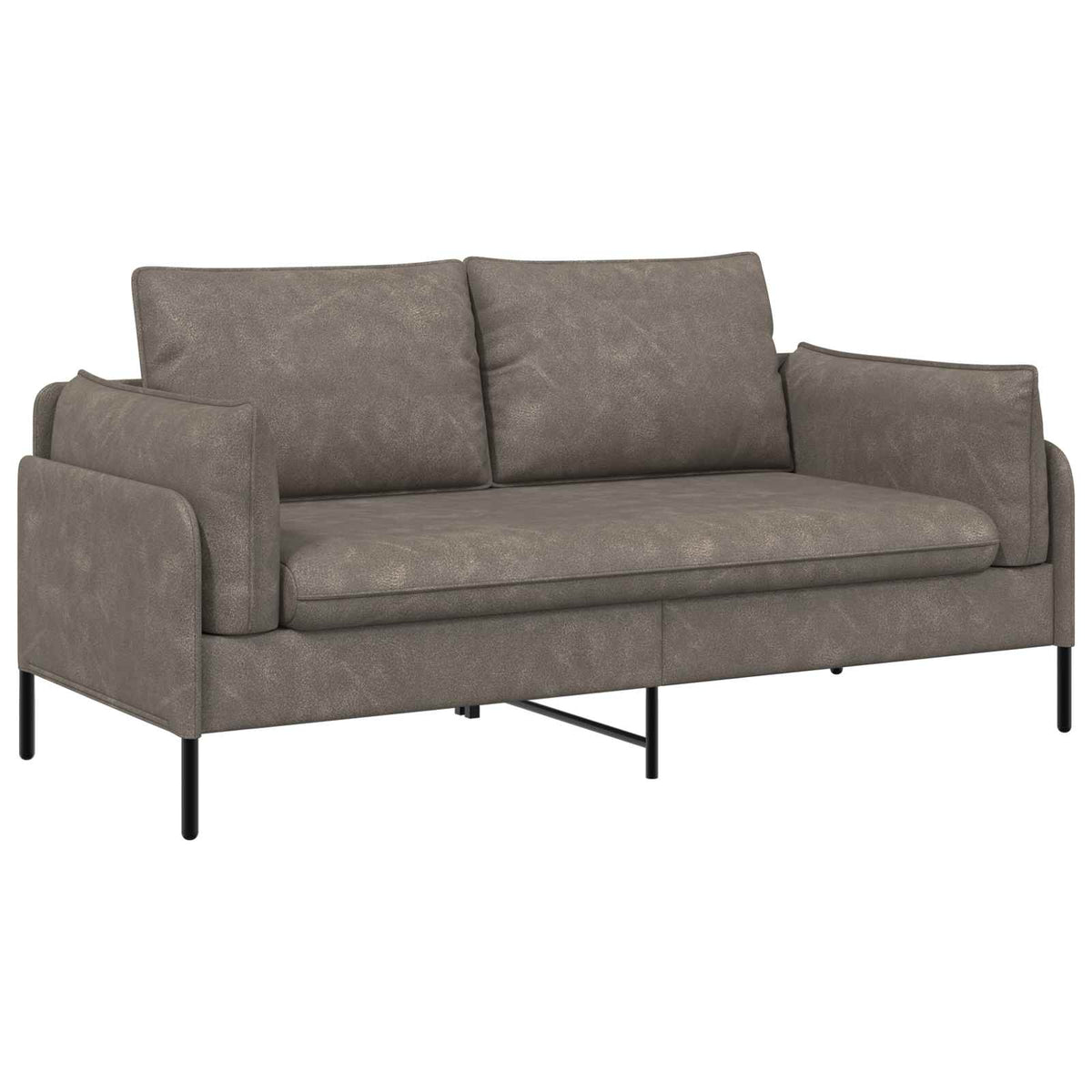 2-Seater Sofa Grey 188 x 81 x 89 cm Faux Leather