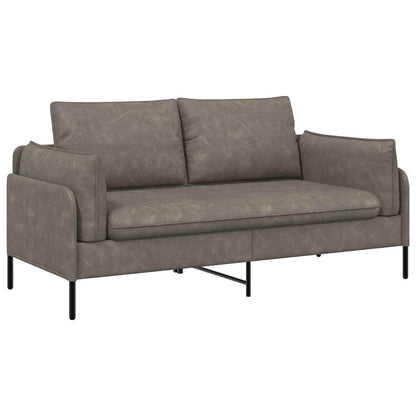 2-Seater Sofa Grey 188 x 81 x 89 cm Faux Leather