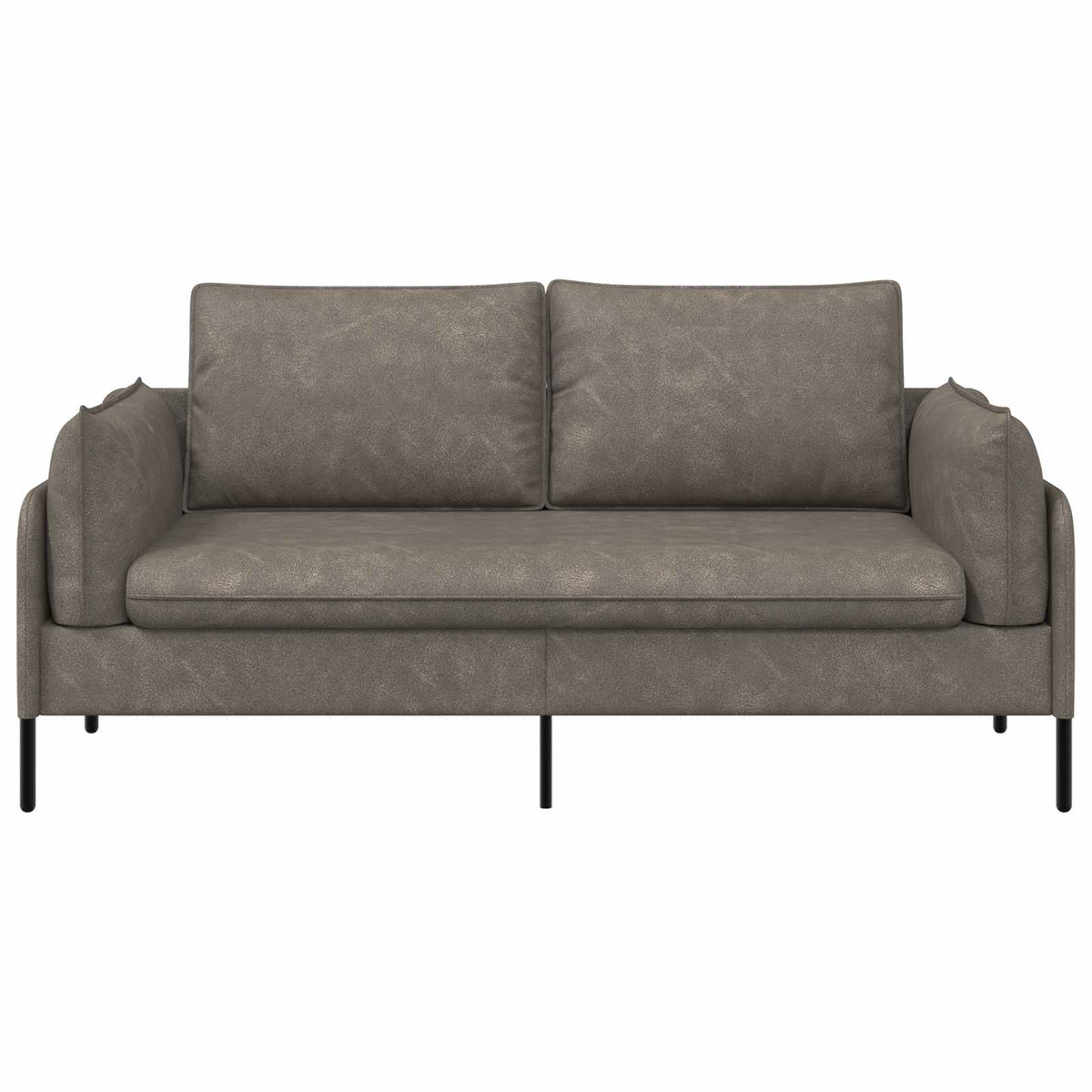 2-Seater Sofa Grey 188 x 81 x 89 cm Faux Leather