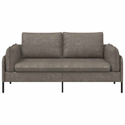 2-Seater Sofa Grey 188 x 81 x 89 cm Faux Leather